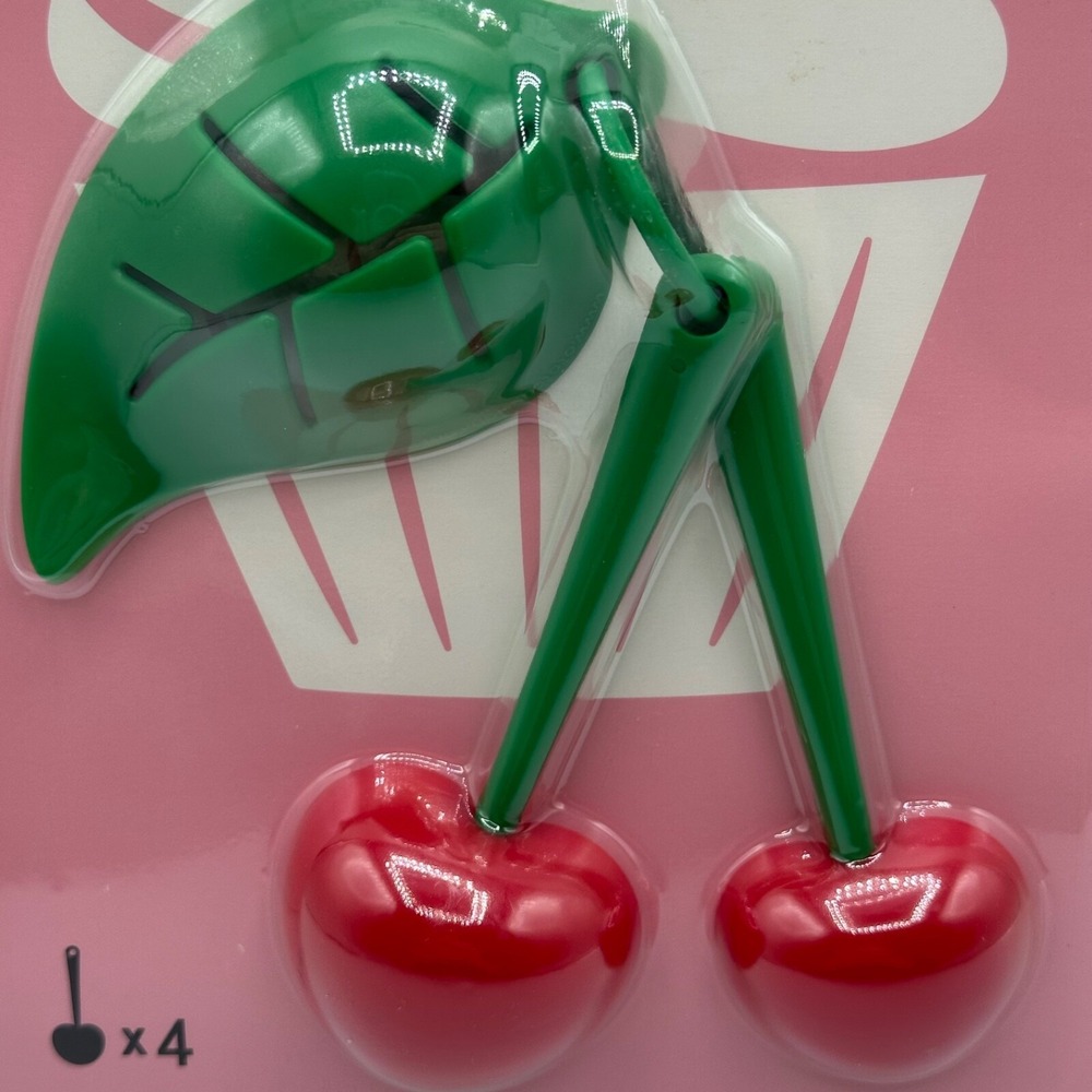 OTOTO Mon Cherry Measuring Spoons‎ & Egg Separator Set Red Green NEW - Picture 5 of 7